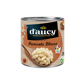 Haricots blancs prepares D'AUCY boite1/2 250 G (B)