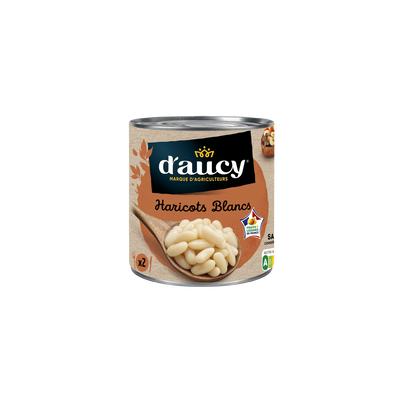 Haricots blancs prepares D'AUCY boite1/2 250 G (B)