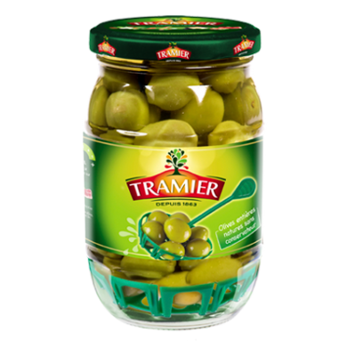 Olives vertes ent manzanilla TRAMIERa/tire olives boc.170 G (B)