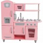 Le jeu de cuisine vintage KidKraf en bois rose pour enfants