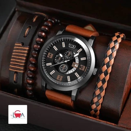 Ensemble montre et bracelet parfait pour homme