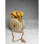 Sac en perles blanc et doré – Élégance artisanale pour vos soirées