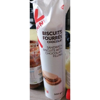 Biscuit gouters rond  PRIX MINI fourres chocolat Continental 500 G (B)