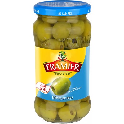 Olives vertes denoyautees TRAMIER  bocal 160 G (B)